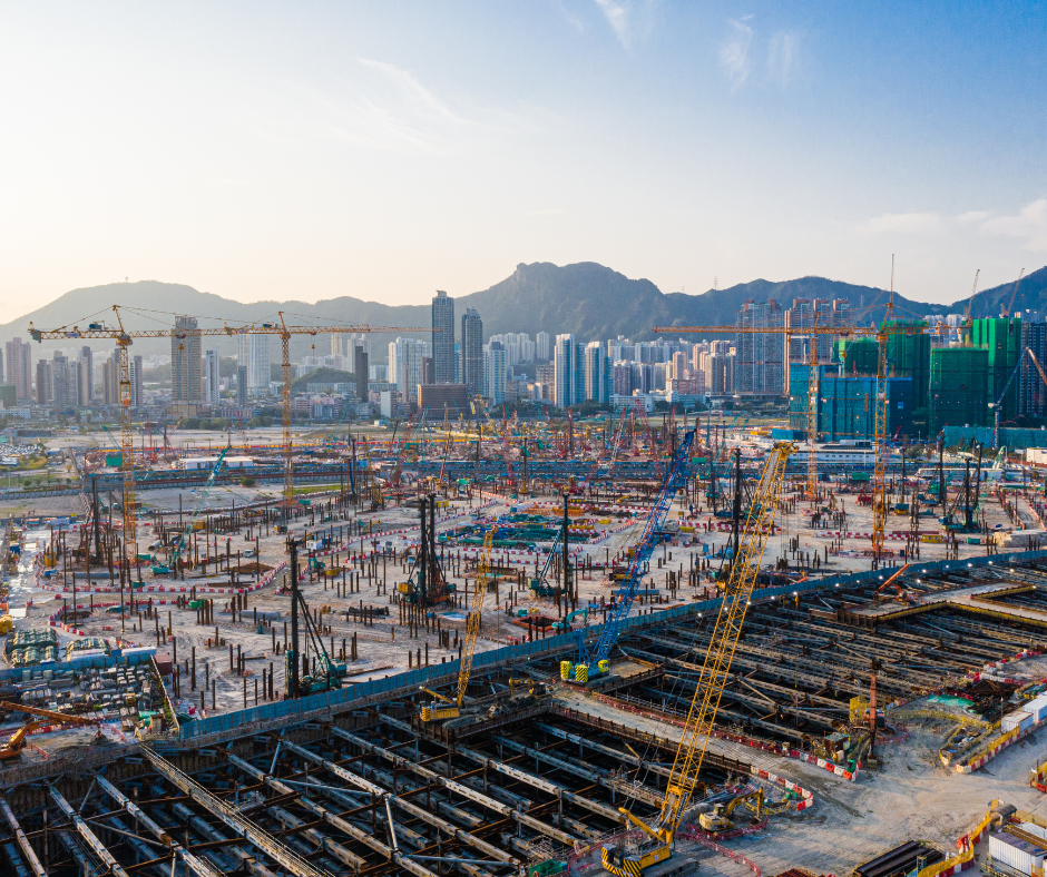 A construction site near Kai Tak, Hong Kong.